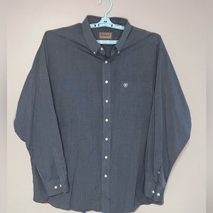 Ariat Men's Classic Fit Long Sleeve Blue Shirt Wrinkle Free XXL